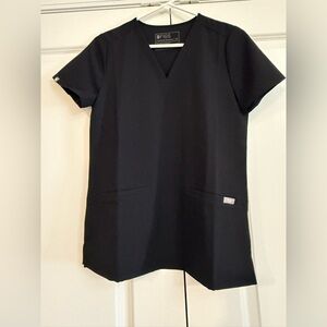 NWOT FIGS Casma Three Pocket Scrub Top Black Women's Size XS